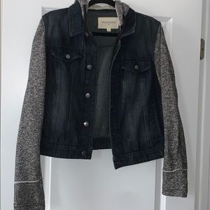 Thread & Supply Jean Jacket with Sweatshirt Sleeve